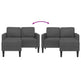 Sofa 2 Pers. Med Chaiselong 125 cm Linned Mørkegrå