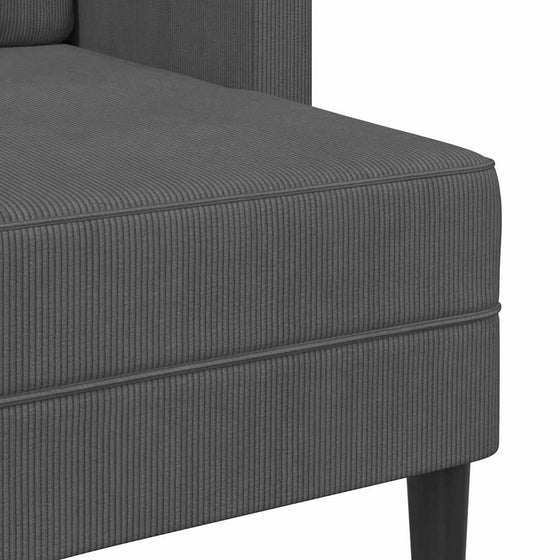 Sofa 2 Pers. Med Chaiselong 125 cm Linned Mørkegrå