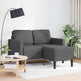Sofa 2 Pers. Med Chaiselong 125 cm Linned Mørkegrå