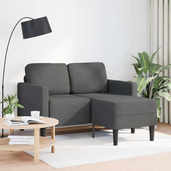 Sofa 2 Pers. Med Chaiselong 125 cm Linned Mørkegrå