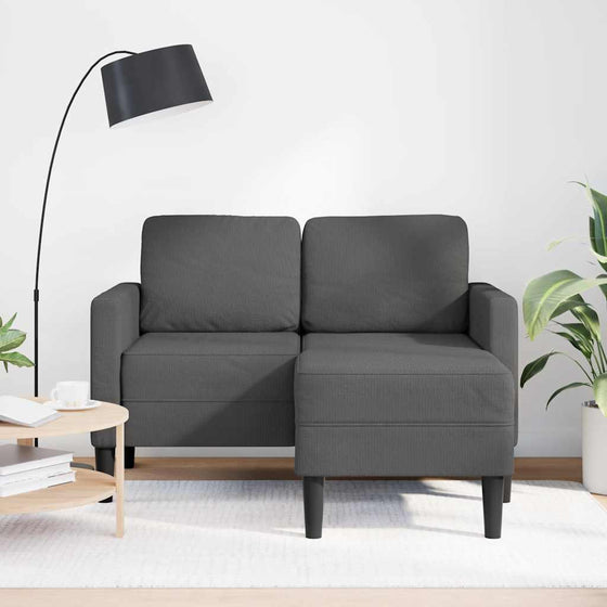 Sofa 2 Pers. Med Chaiselong 125 cm Linned Mørkegrå