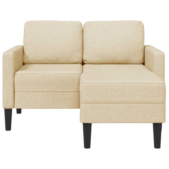 Sofa 2 Pers. Med Chaiselong 125 cm Stof Cremefarvet
