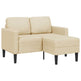 Sofa 2 Pers. Med Chaiselong 125 cm Stof Cremefarvet