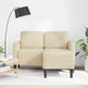 Sofa 2 Pers. Med Chaiselong 125 cm Stof Cremefarvet
