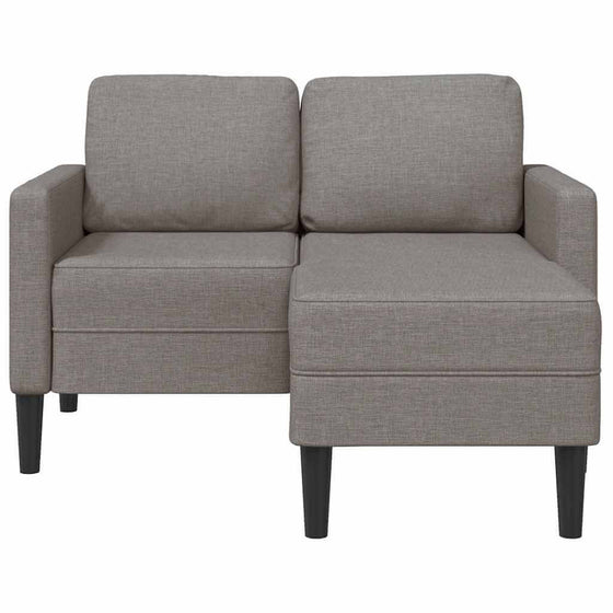 Sofa 2 Pers. Med Chaiselong 125 cm Stof Gråbrun