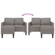 Sofa 2 Pers. Med Chaiselong 125 cm Stof Gråbrun