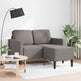 Sofa 2 Pers. Med Chaiselong 125 cm Stof Gråbrun