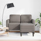 Sofa 2 Pers. Med Chaiselong 125 cm Stof Gråbrun