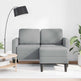 Sofa 2 Pers. Med Chaiselong 125 cm Stof Lysegrå