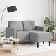 Sofa 2 Pers. Med Chaiselong 125 cm Stof Lysegrå