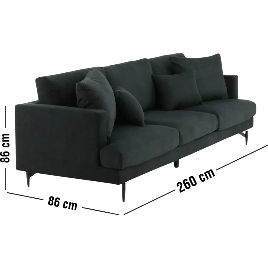 Sofia 3 pers Sofa sort