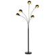 Standerlampe 200 cm 5 x E14 Sort/Guld