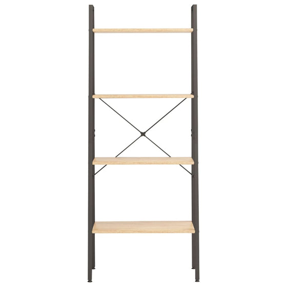 Stigereol Med 4 Hylder 56 x 35 x 140 cm Lysebrun/Sort