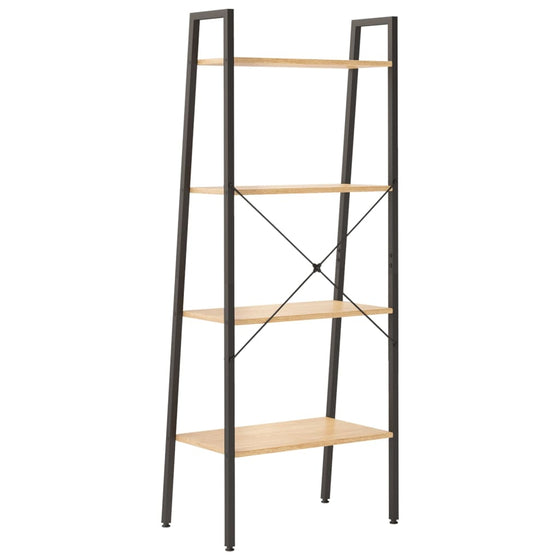 Stigereol Med 4 Hylder 56 x 35 x 140 cm Lysebrun/Sort