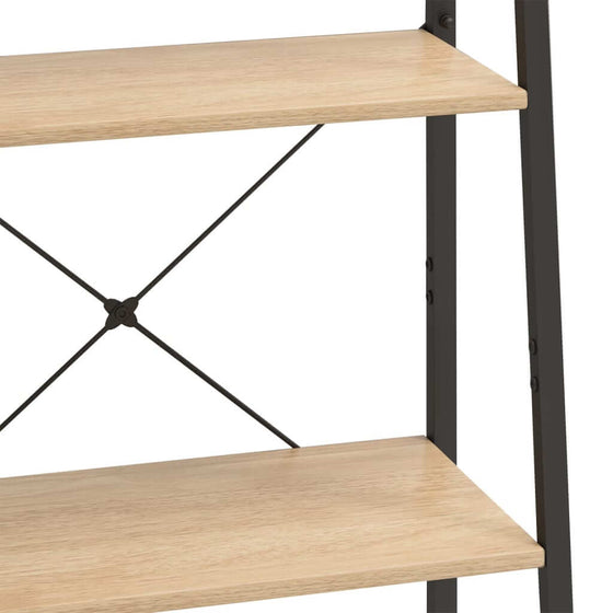 Stigereol Med 4 Hylder 56 x 35 x 140 cm Lysebrun/Sort