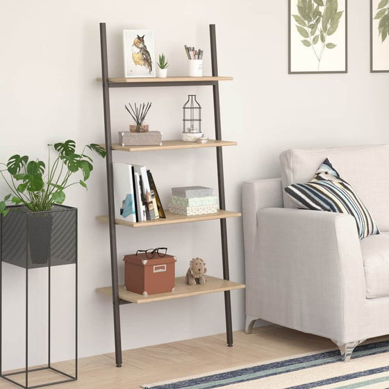 Stigereol Med 4 Hylder 64 x 34 x 150,5 cm Lysebrun/Sort