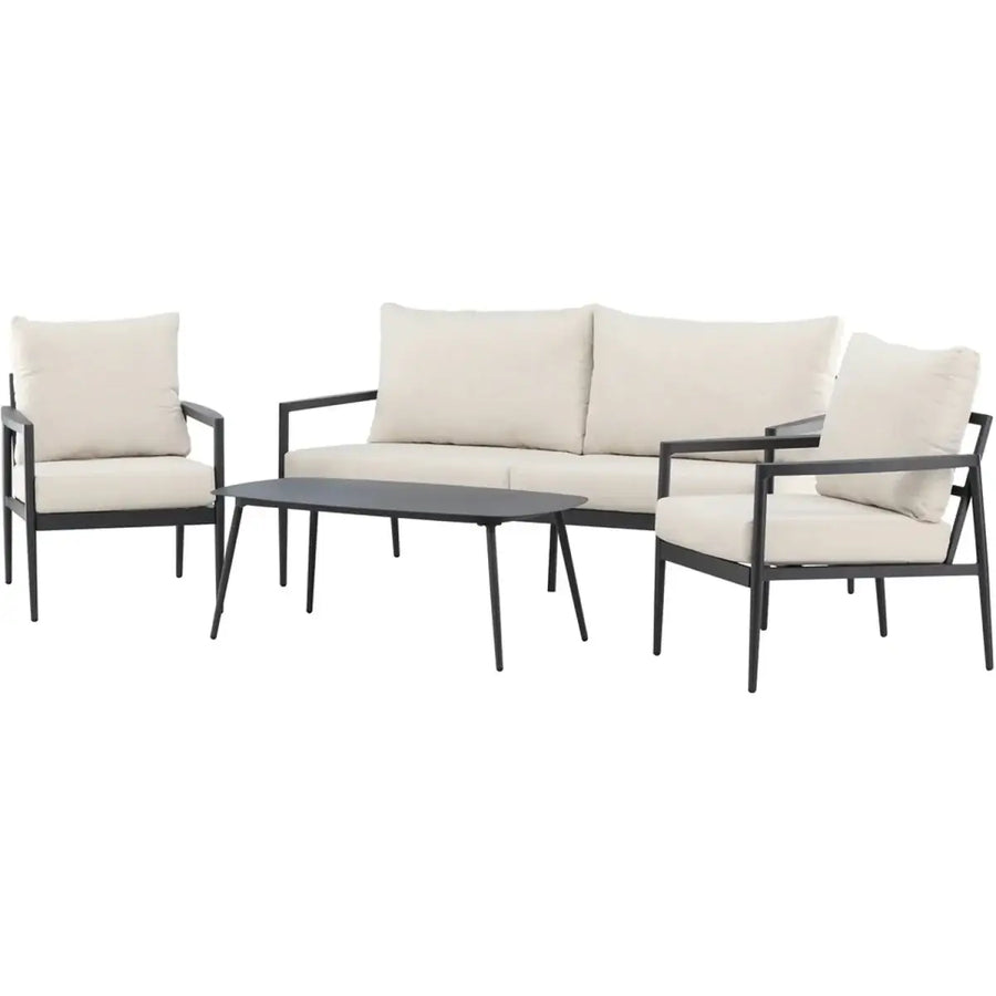 Taromina Loungehavesæt med loungesofa, 2 stk. hvilestol og loungebord