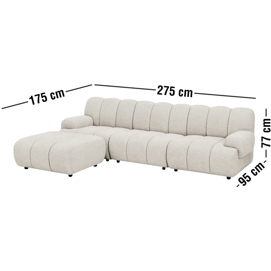 Taza venstrevendt modulsofa med pufafslutning 7