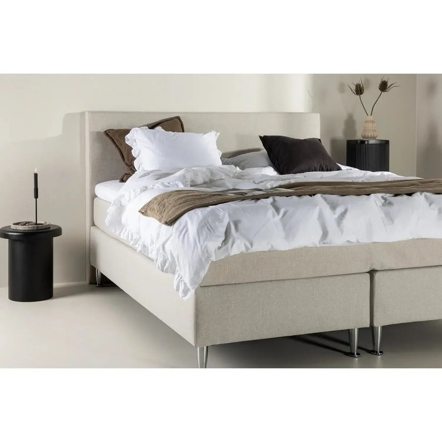 Toledo kontinentalseng beige inkl. topmadras, 180 x 200 cm