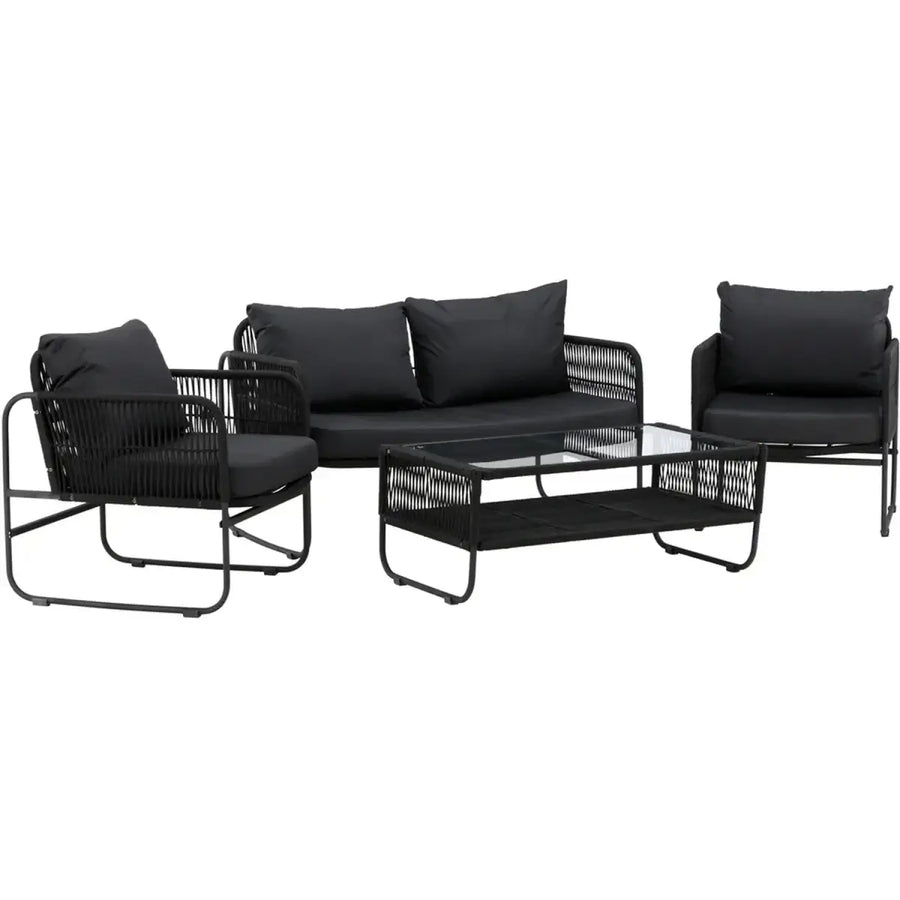 Utah Loungehavesæt med loungesofa, 2 stk. hvilestol og loungebord