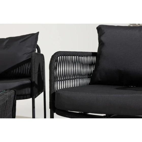 Utah Loungehavesæt med loungesofa, 2 stk. hvilestol og loungebord