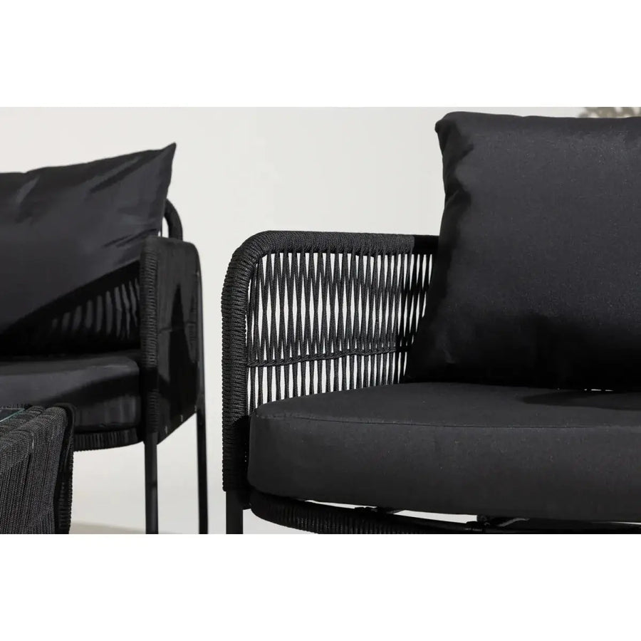 Utah Loungehavesæt med loungesofa, 2 stk. hvilestol og loungebord