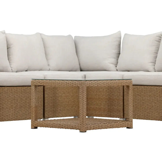 Vamos Loungehavesæt med sofa og loungebord natur