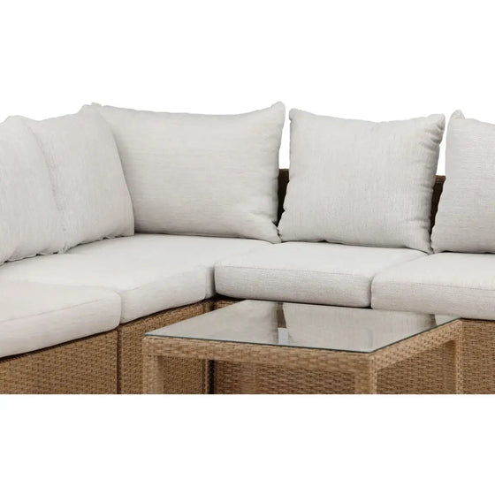 Vamos Loungehavesæt med sofa og loungebord natur