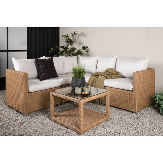 Vamos Loungehavesæt med sofa og loungebord natur