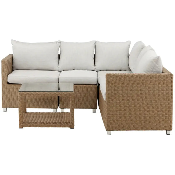 Vamos Loungehavesæt med sofa og loungebord natur