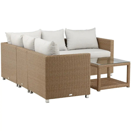 Vamos Loungehavesæt med sofa og loungebord natur