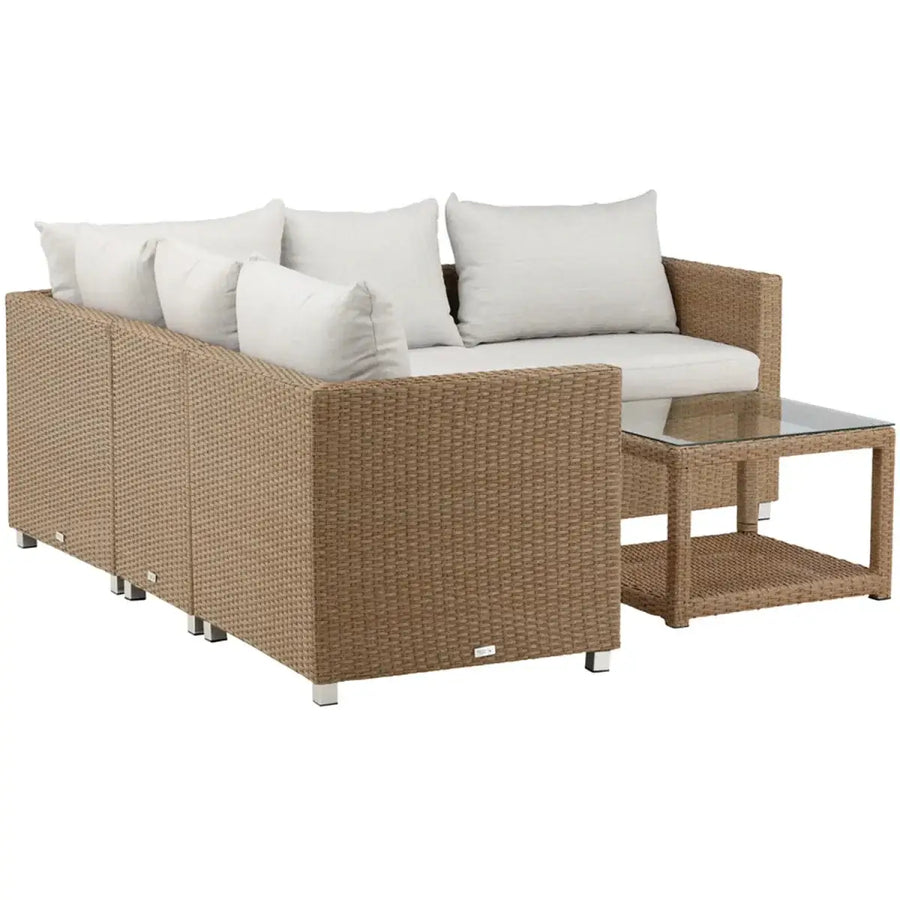 Vamos Loungehavesæt med sofa og loungebord natur
