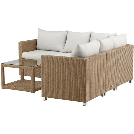 Vamos Loungehavesæt med sofa og loungebord natur