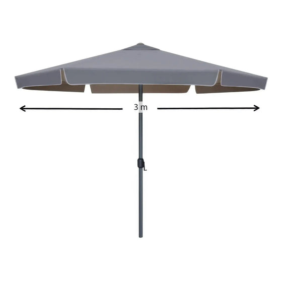 CAPRI Parasol Antracit - 3 m Rund Parasol