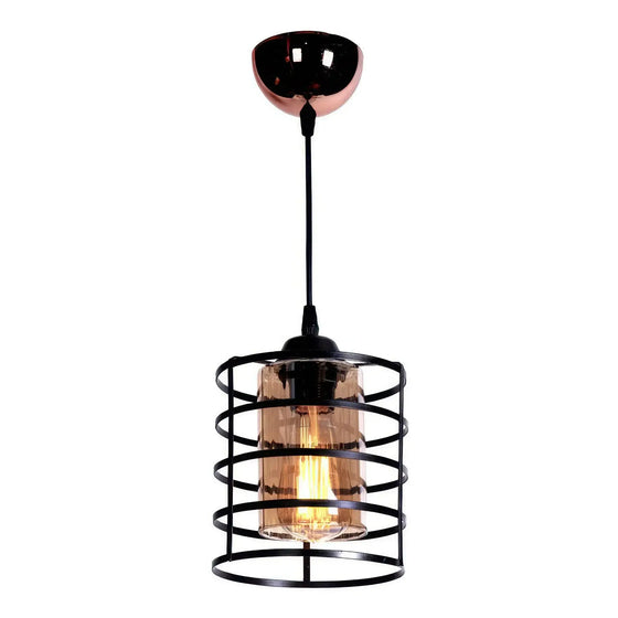 FIRE Loftlampe – Elegance i Sort og Rosaguld