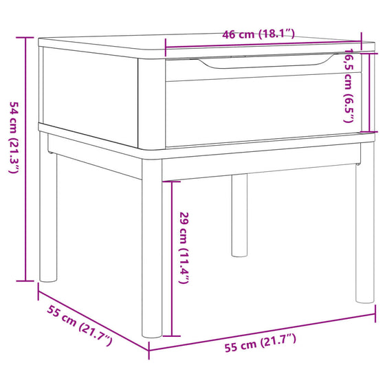 FLORO Sidebord i Grå 55 x 55 x 54 cm