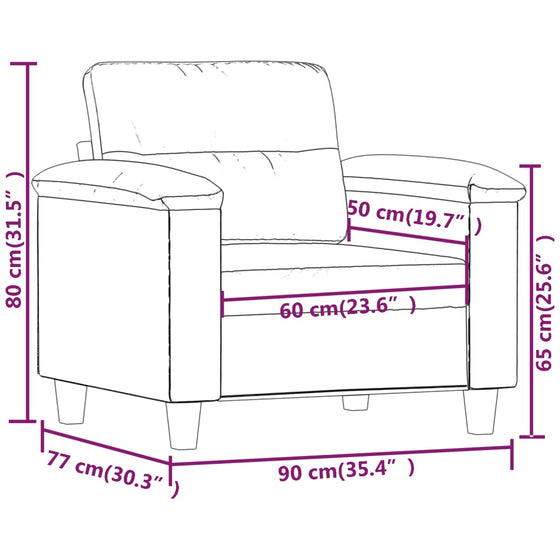 Lænestol 60 cm Kunstlæder Sort