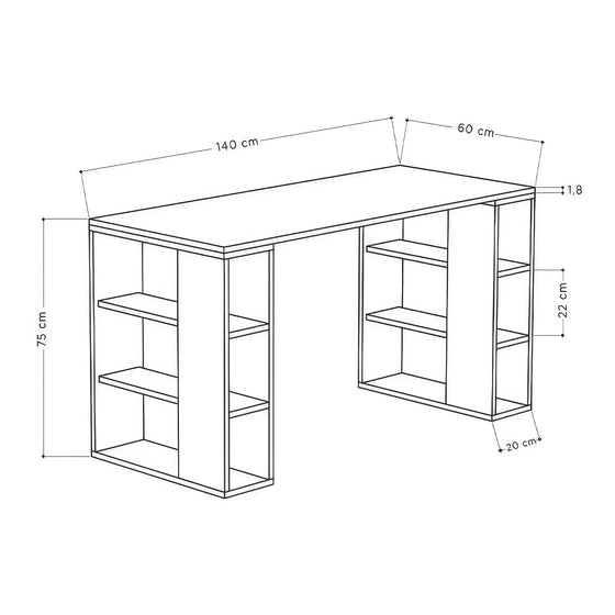 LEONY Skrivebord i Sapphire Eg | Funktionelt & Stilfuldt