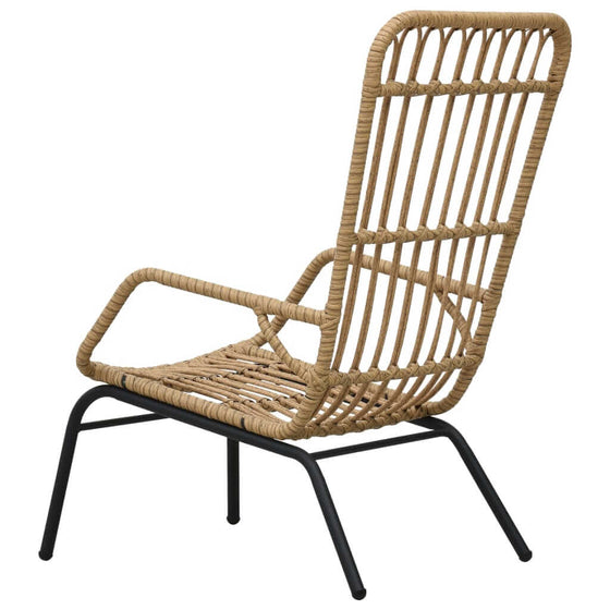 Loungestol Polyrattan Lysebrun
