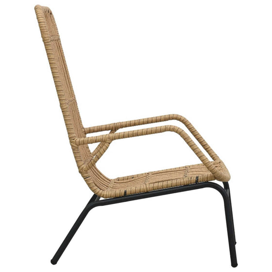 Loungestol Polyrattan Lysebrun