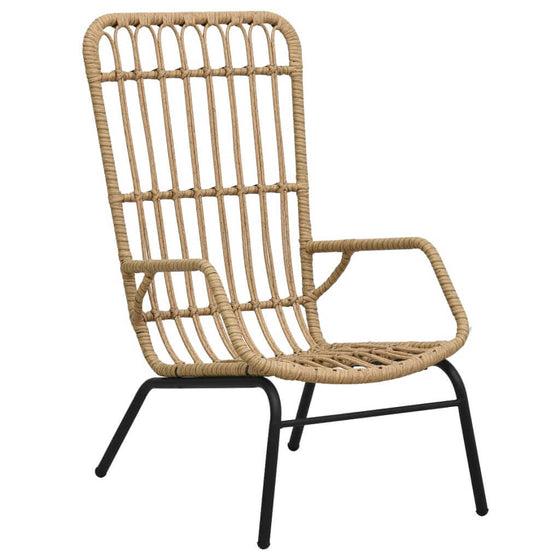 Loungestol Polyrattan Lysebrun