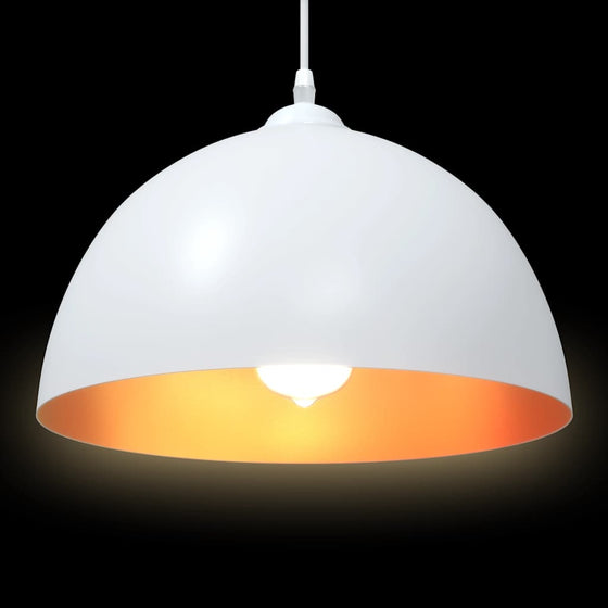 Pendellamper 2 Stk. Højdejusterbar E27 Ø30 cm Hvid