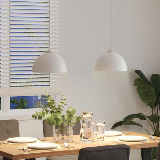 Pendellamper 2 Stk. Højdejusterbar E27 Ø30 cm Hvid