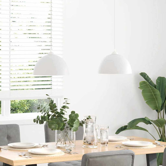 Pendellamper 2 Stk. Højdejusterbar E27 Ø30 cm Hvid