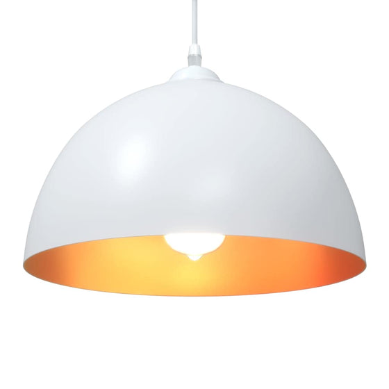 Pendellamper 2 Stk. Højdejusterbar E27 Ø30 cm Hvid