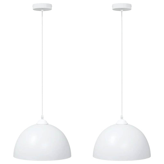 Pendellamper 2 Stk. Højdejusterbar E27 Ø30 cm Hvid