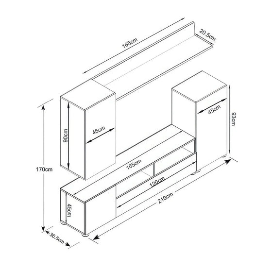 PERI TV Møbel i Honning Eg - Stilrent Design