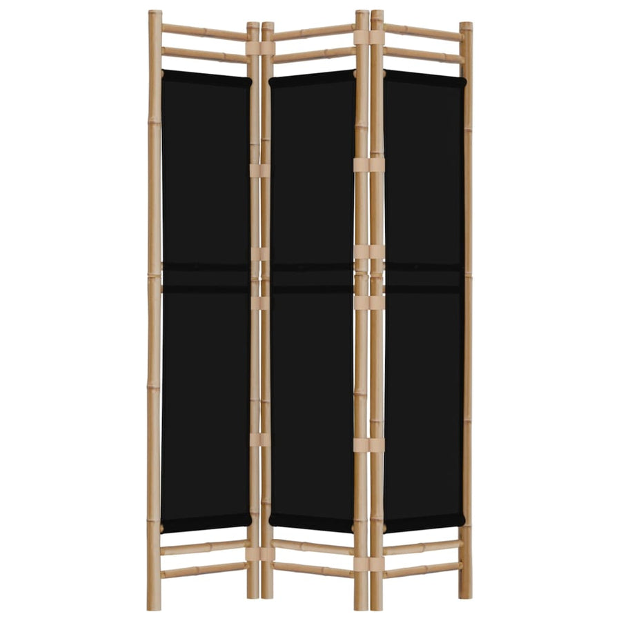 Rumdeler 3-Panels 120 cm Foldbar Bambus & Kanvas