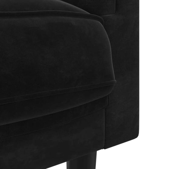 Sofa 3 Pers. Med Hynder Velour Sort
