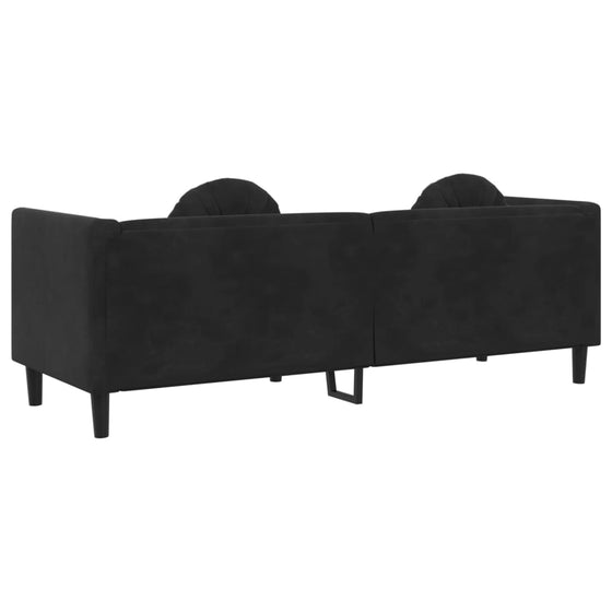 Sofa 3 Pers. Med Hynder Velour Sort